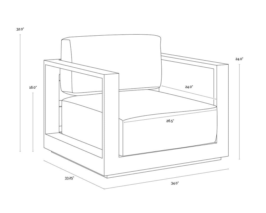 Tavira Armchair - Greige - Stinson White | Sunpan Furniture - 110478