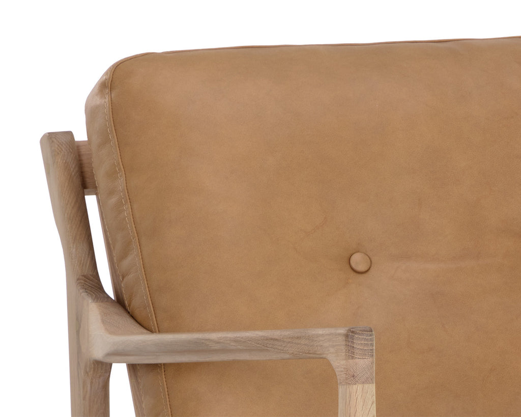 Gilmore Lounge Chair - Light Oak - Sahara Camel Leather | Sunpan Furniture - 111061