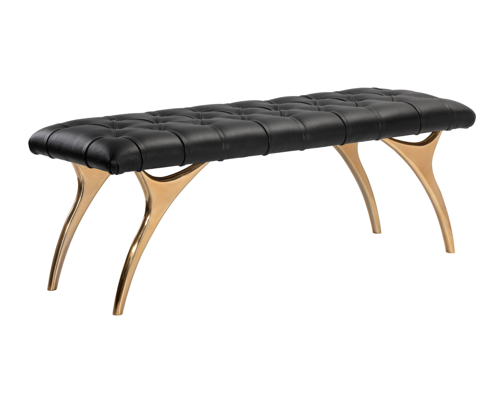 Taylen Bench - Black Leather | Sunpan Furniture - 105604