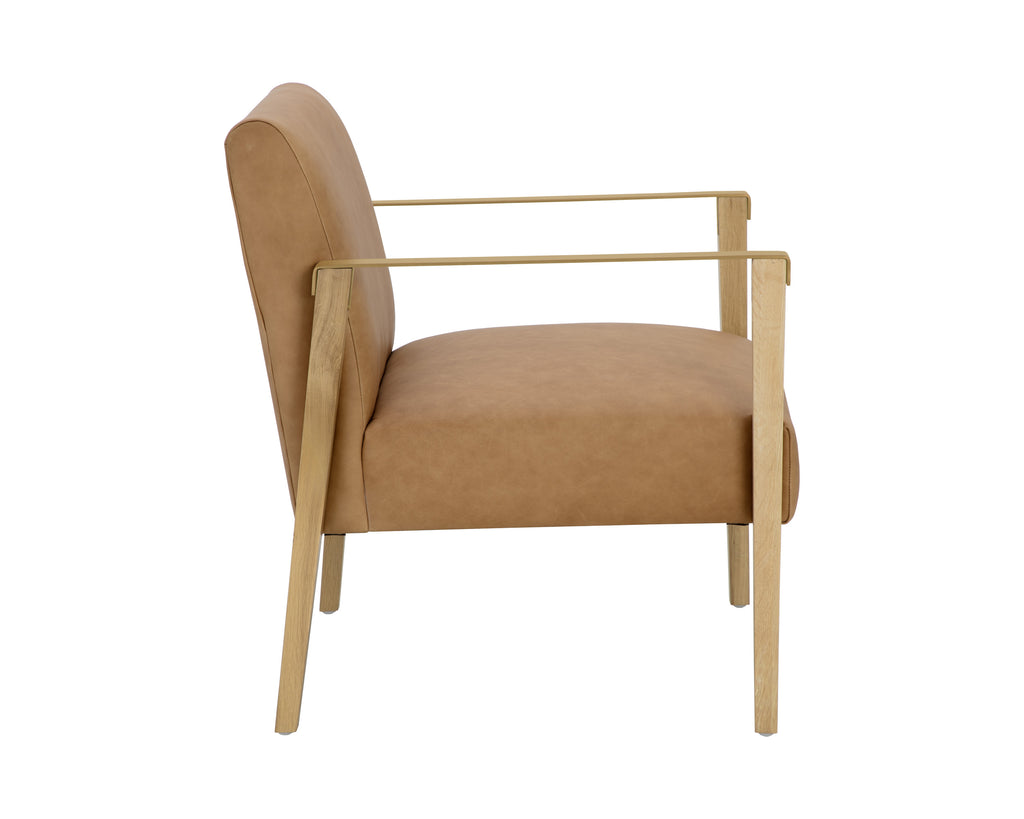 Earl Lounge Chair - Rustic Oak - Ludlow Sesame Leather | Sunpan Furniture - 110602