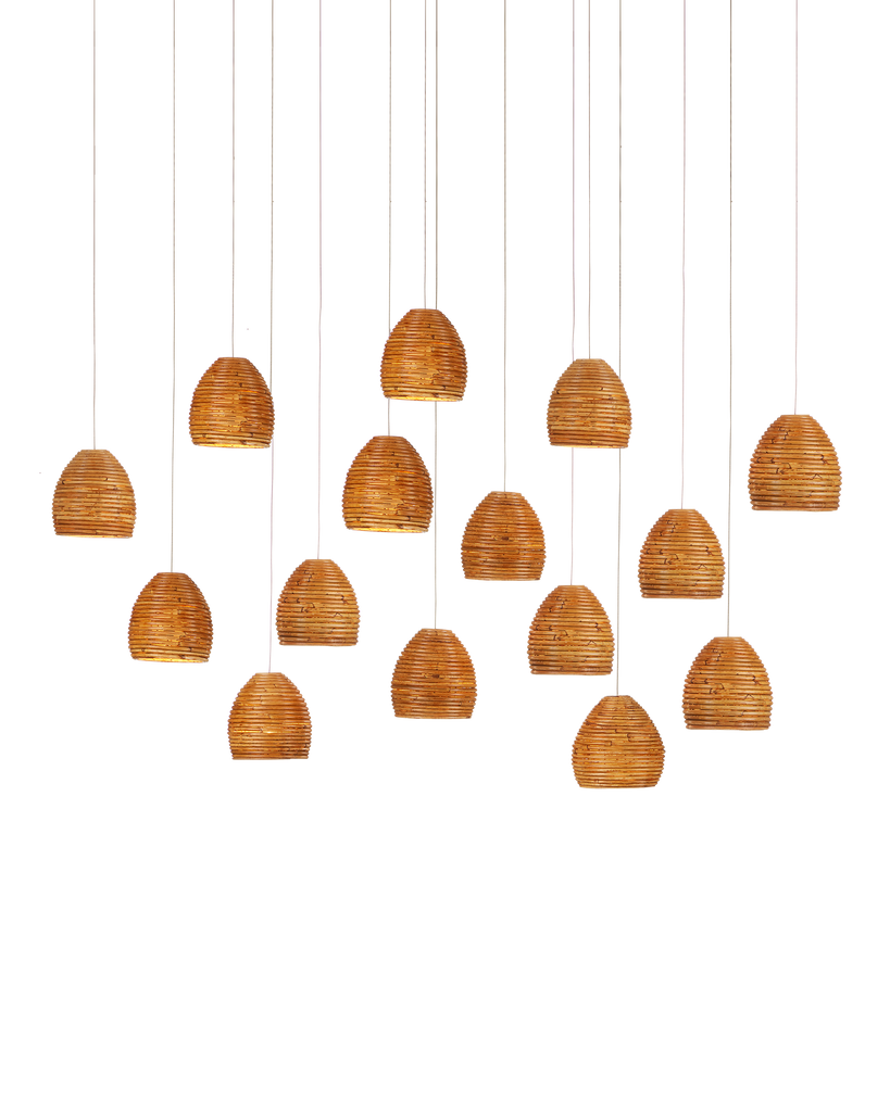 Currey & Co Beehive 15-Light Linear Multi-Drop Pendant | 9000-1002