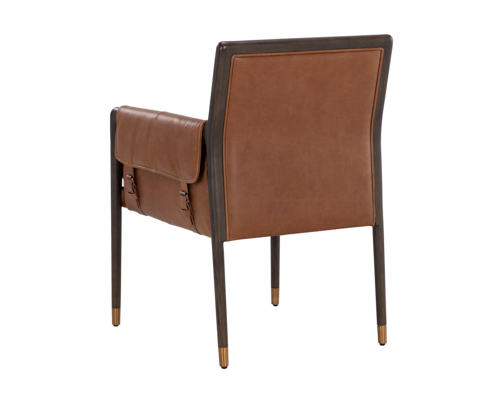 Mauti Dining Armchair - Brown - Shalimar Tobacco Leather | Sunpan Furniture - 111655