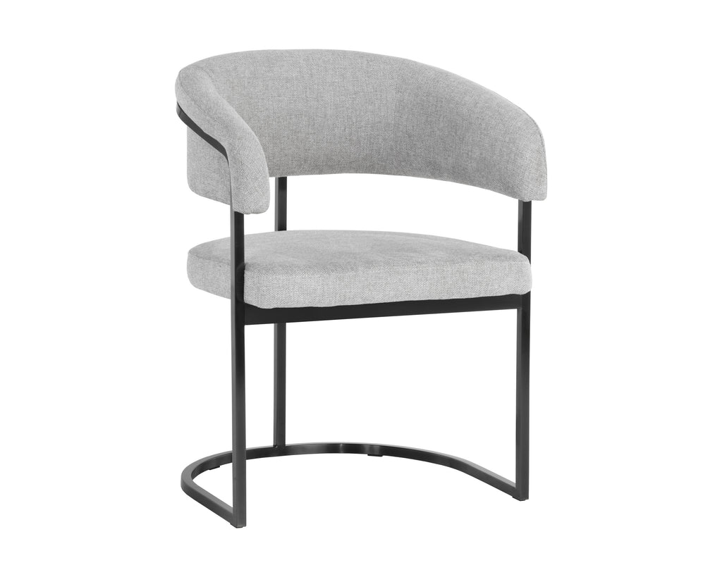 Marris Dining Armchair - Gunmetal - Belfast Heather Grey | Sunpan Furniture - 107885