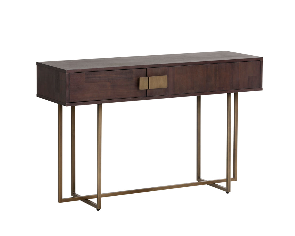 Jade Console Table - Antique Brass - Dark Mango | Sunpan Furniture - 102984