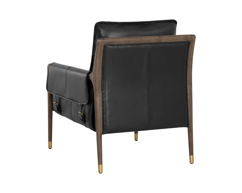 Mauti Armchair - Distressed Brown - Cortina Black Leather | Sunpan Furniture - 110572