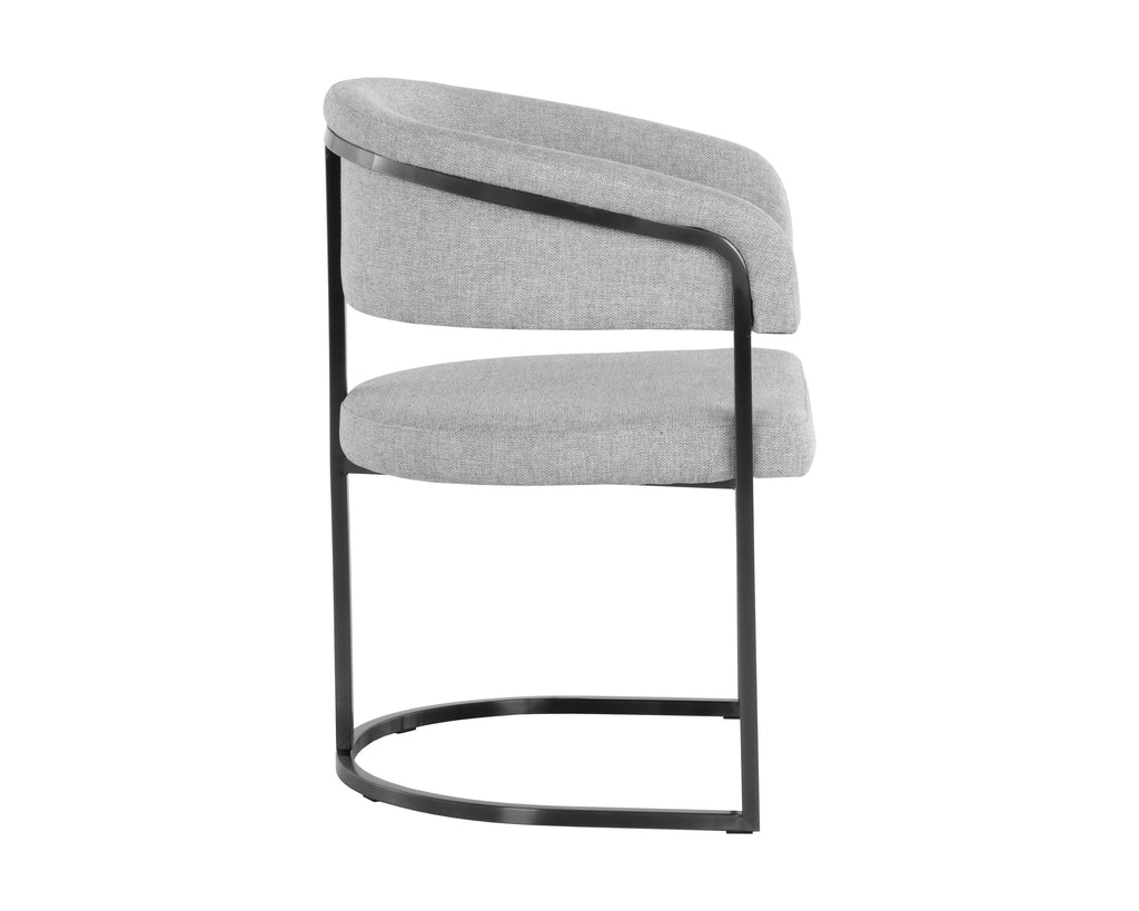 Marris Dining Armchair - Gunmetal - Belfast Heather Grey | Sunpan Furniture - 107885