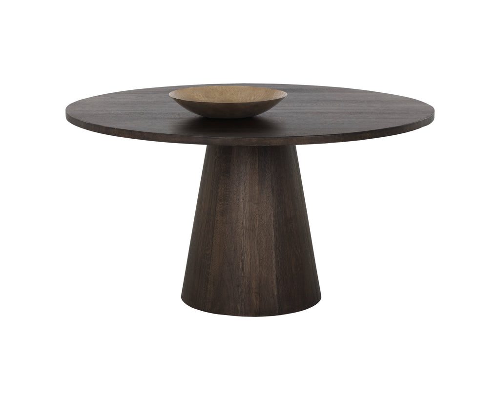 Elina Dining Table - Round - Brown Oak - 54" | Sunpan Furniture - 111023