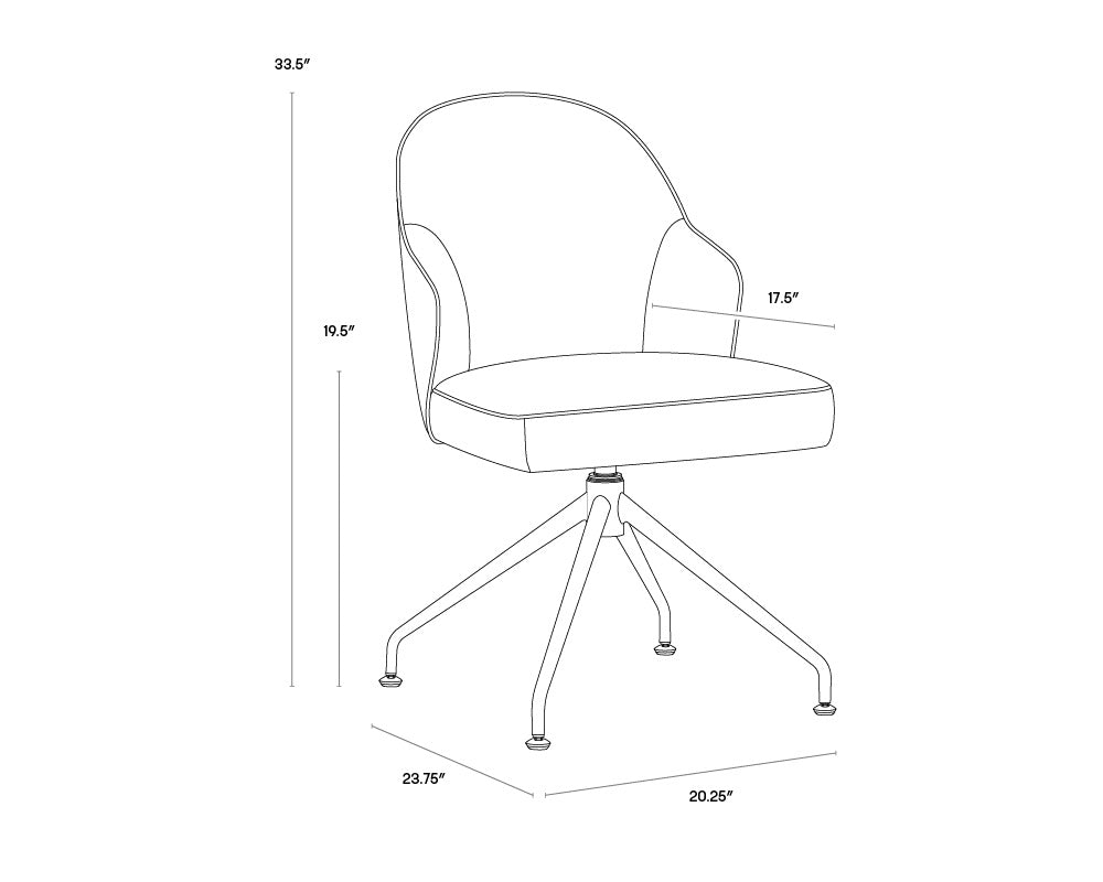 Bretta Swivel Dining Chair - Tobacco Tan | Sunpan Furniture - 106375