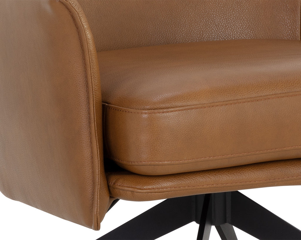 Crosby Swivel Lounge Chair - Missouri Cognac Leather | Sunpan Furniture - 111086