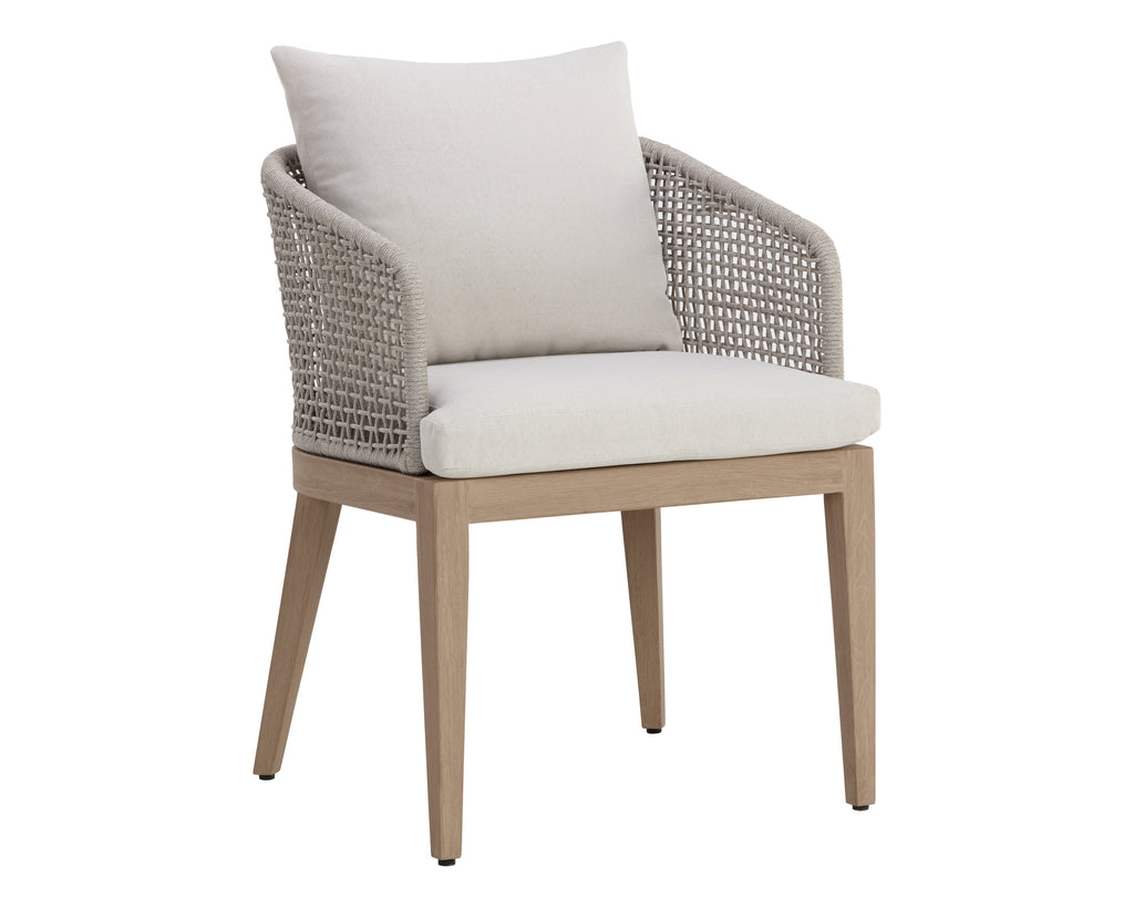 Capri Dining Armchair - Drift Brown - Palazzo Cream | Sunpan Furniture - 110943