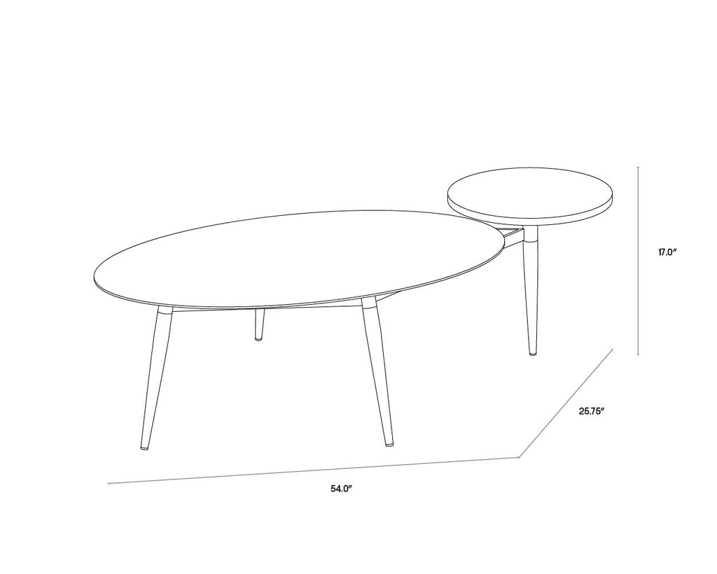 Tuner Coffee Table - Oval | Sunpan Furniture - 109634