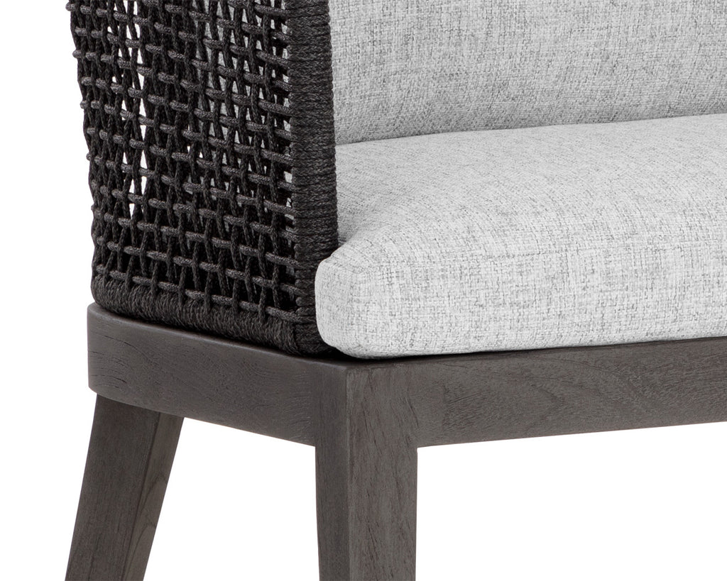 Capri Dining Armchair - Smoke Grey - Copacabana Marble | Sunpan Furniture - 109477