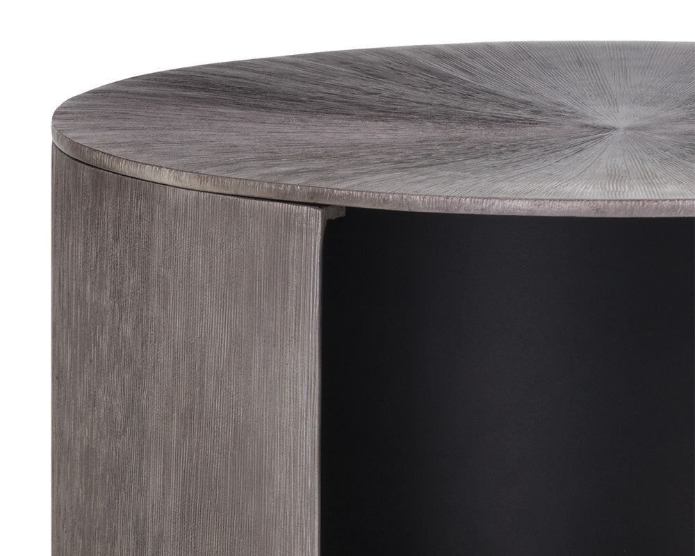 Siena Nightstand - Round - Gunmetal | Sunpan Furniture - 105498