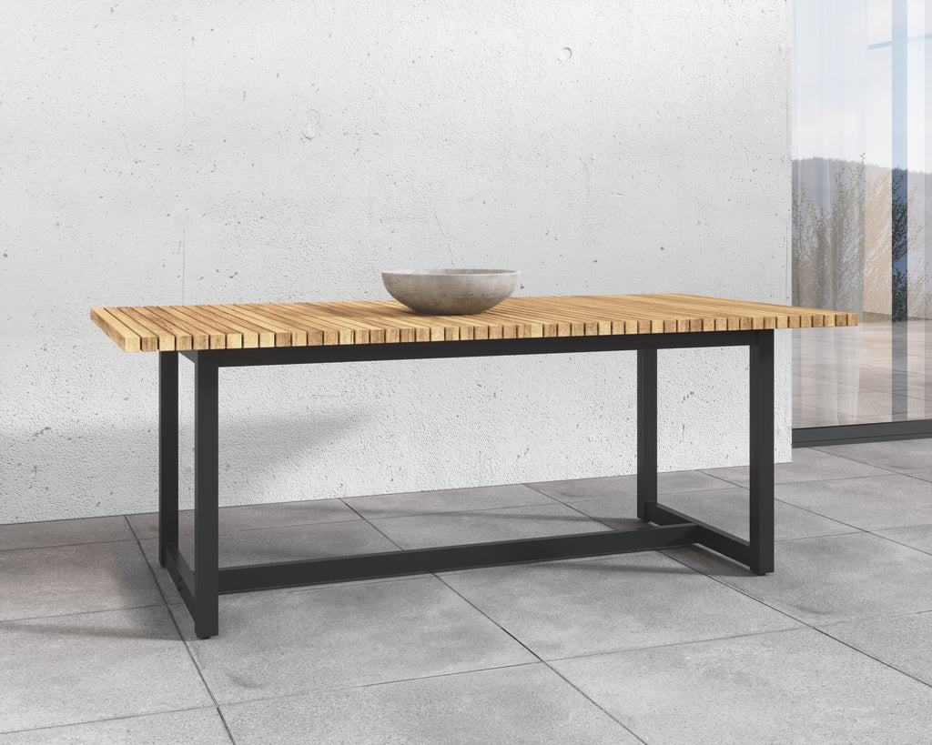 Geneve Extension Dining Table - Natural - 80" To 104" | Sunpan Furniture - 109494