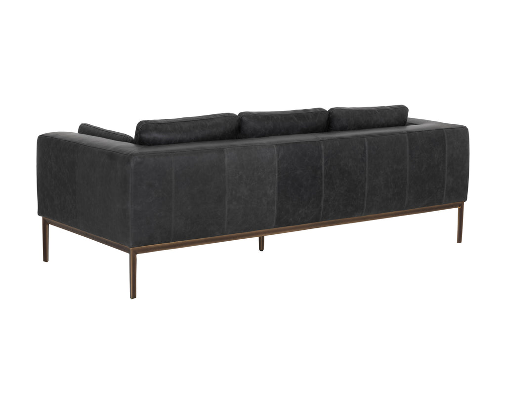 Burr Sofa - Serbia Black Leather | Sunpan Furniture - 106140