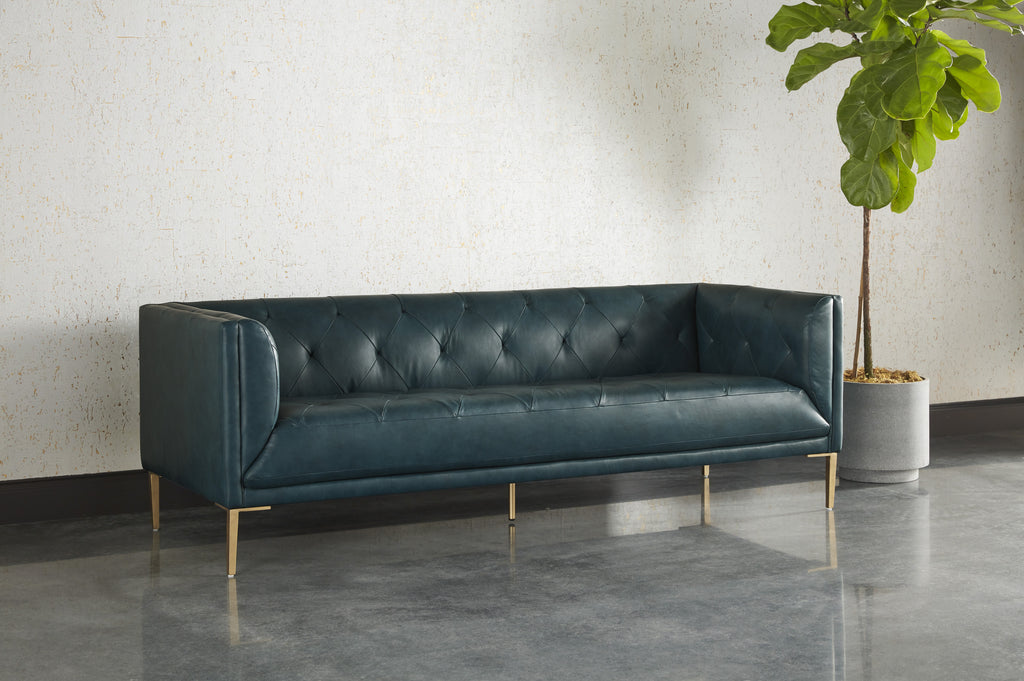 Westin Sofa - Vintage Peacock Leather | Sunpan Furniture - 104113