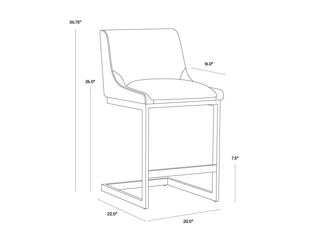 Holly Counter Stool - Zenith Soft Grey | Sunpan Furniture - 105384