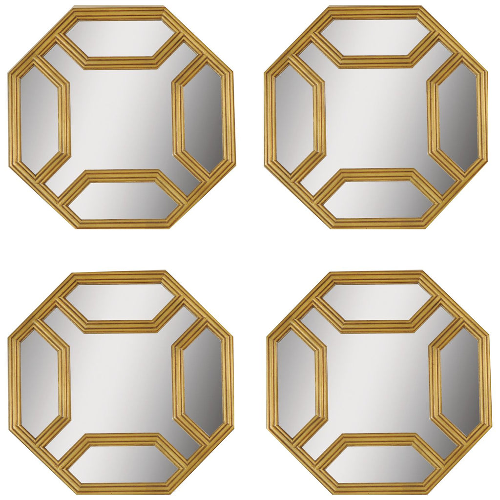 Set Of Four Octagonal Gold Gilt Mirrors | Maitland Smith - 8184-28