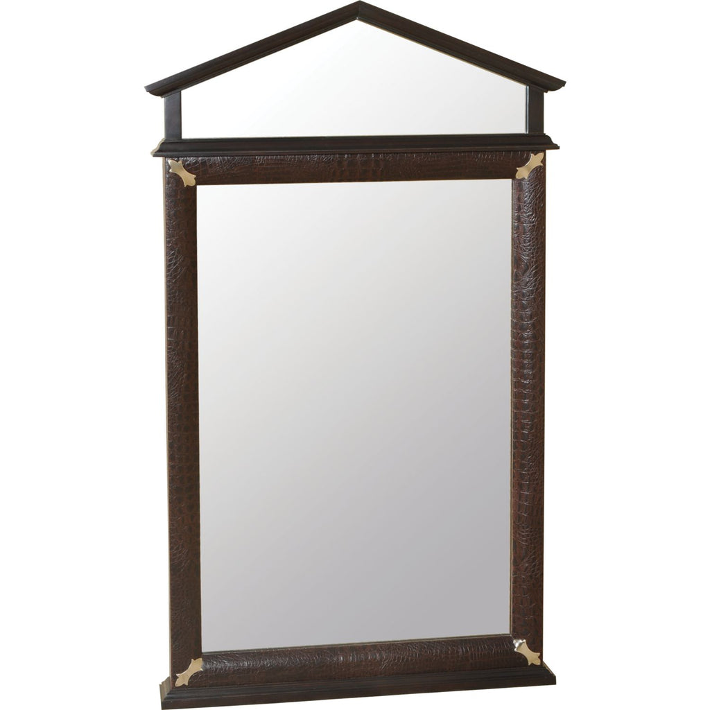 Mirror W/Croc Patterned Leather Inlay | Maitland Smith - 8196-28