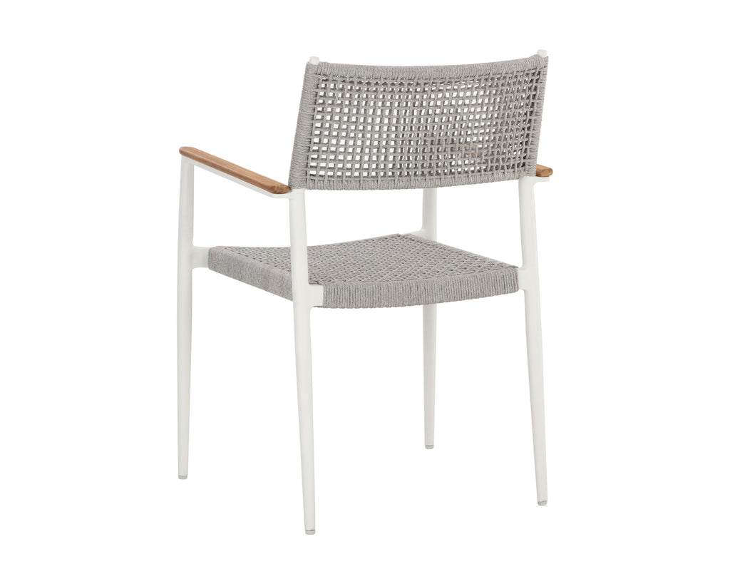 Nava Stackable Dining Armchair - White | Sunpan Furniture - 111090