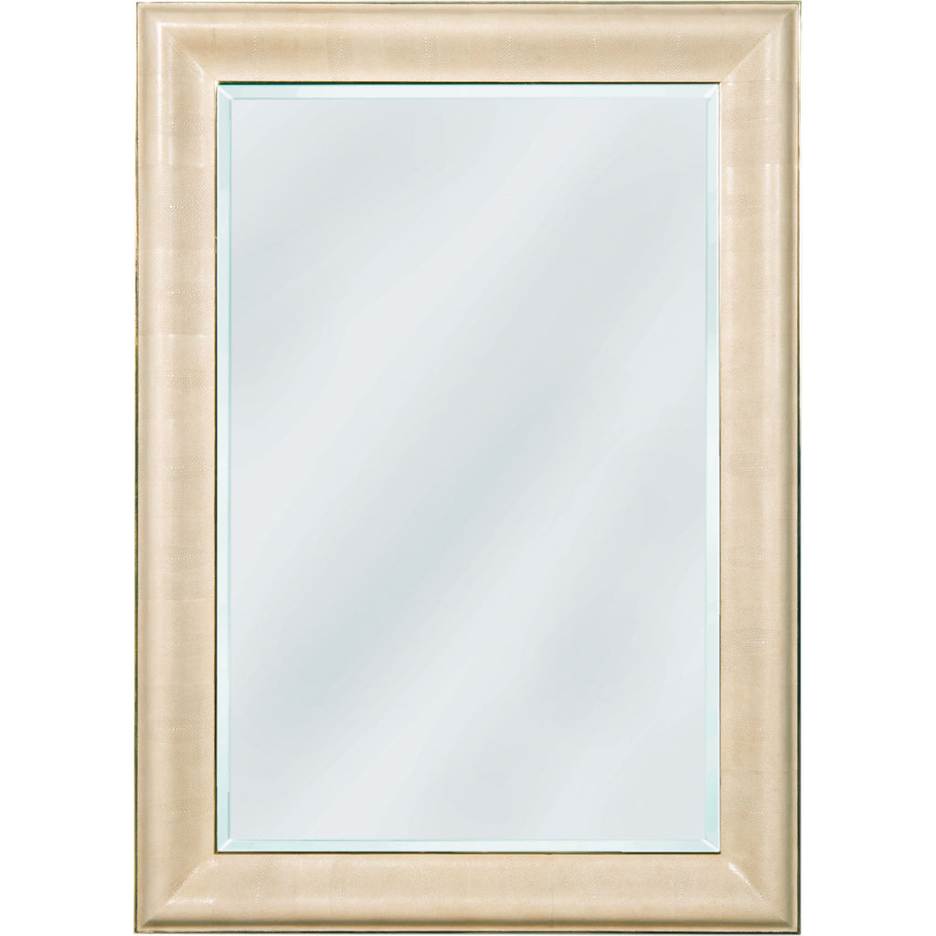 Faux Ivory Shagreen Leather Mirror | Maitland Smith - 8294-28