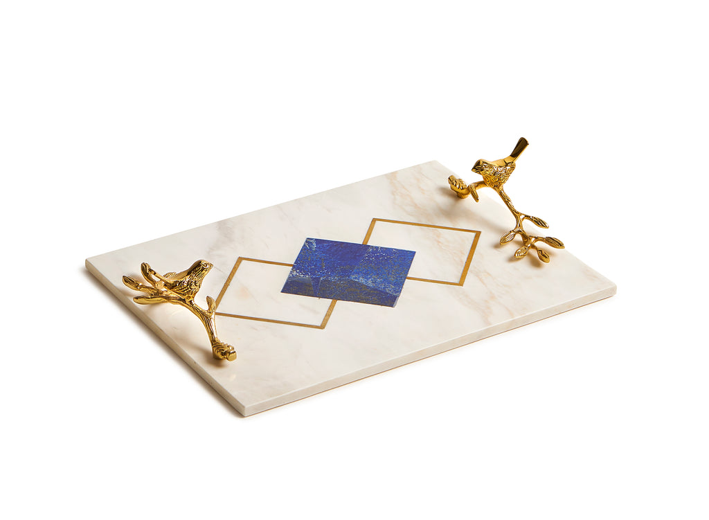 Blue Marble Inlay Tray | Maitland Smith - 8380-25B