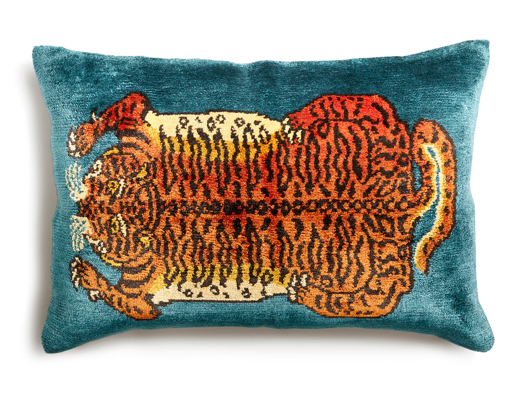 Cali's Cat Teal Pillow | Maitland Smith - 8393-15