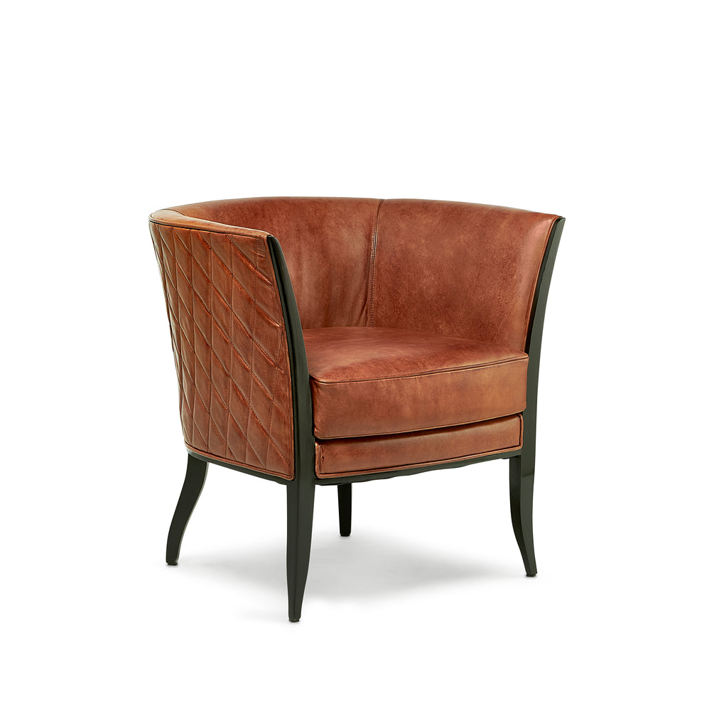 Brown Leather Occ Chair | Maitland Smith - 8397-43