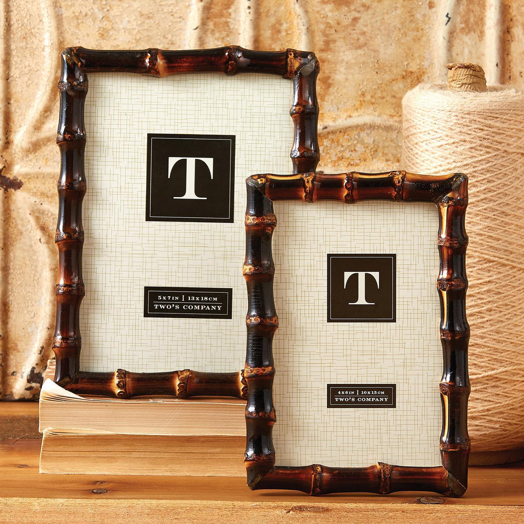 Two's Company S/2 Bamboo Photo Frames Incl 4 x 6 & 5 x 7