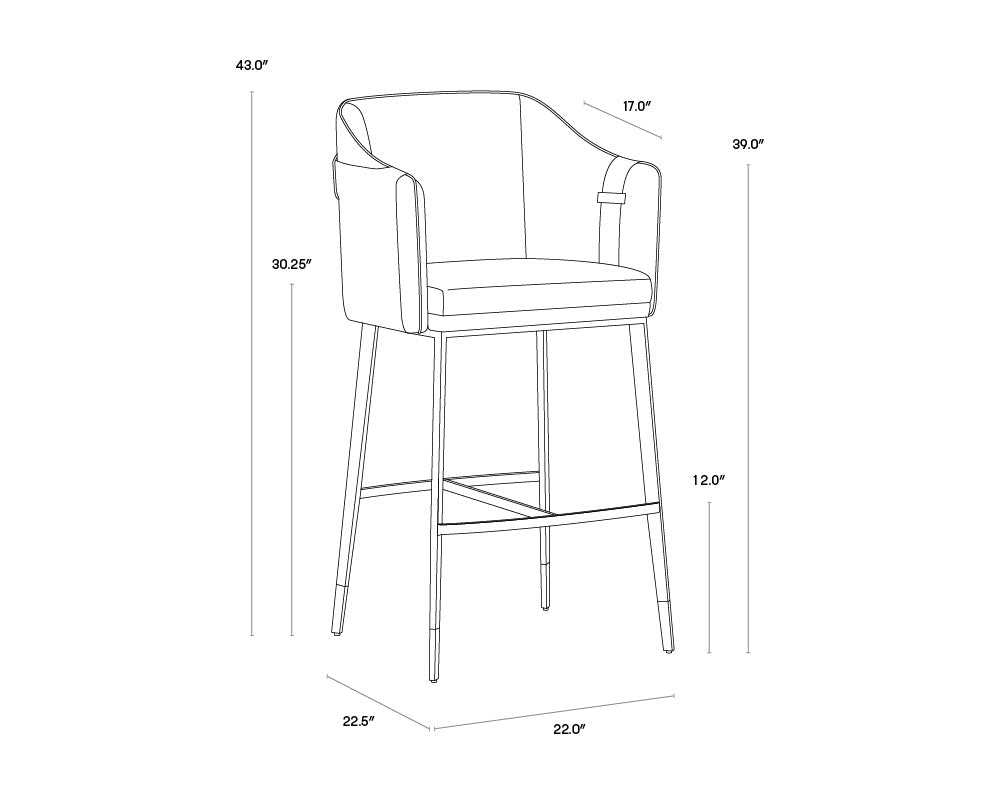 Carter Barstool - Napa Beige / Napa Tan | Sunpan Furniture - 106685