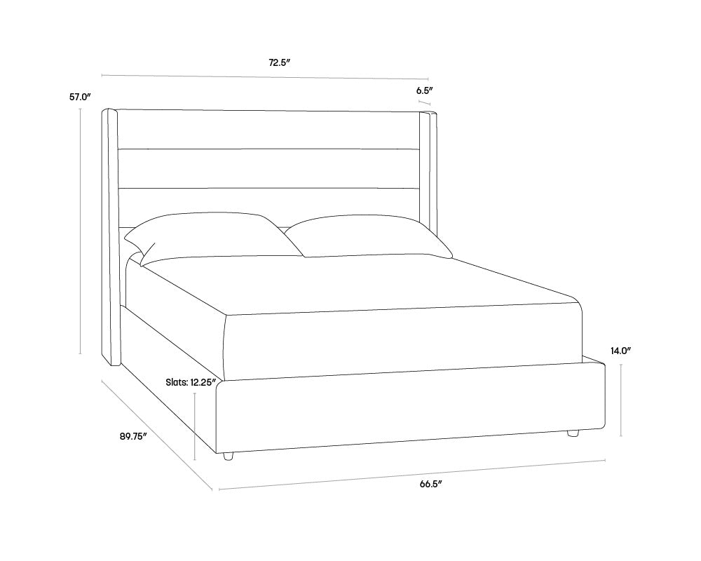 Emmit Bed - Queen - Merino Pearl | Sunpan Furniture - 110148