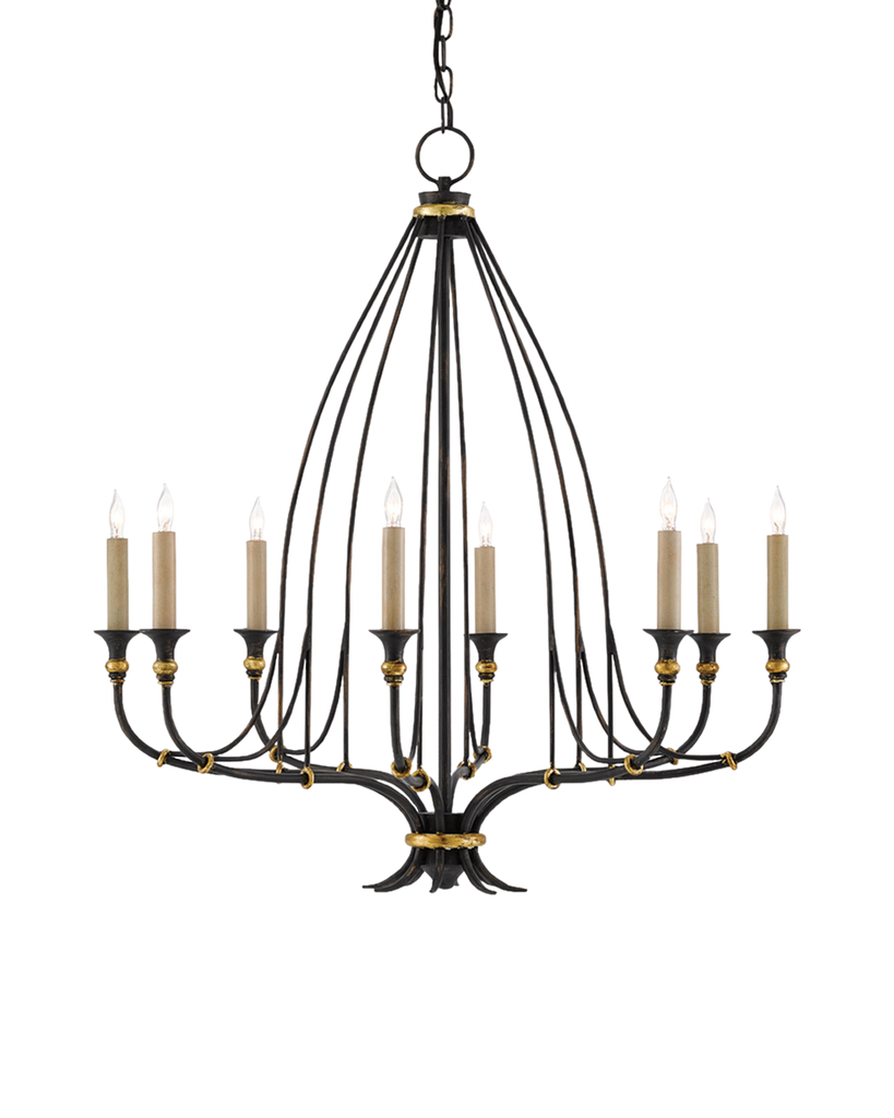 Currey & Co Folgate Small Black Chandelier | 9000-0214