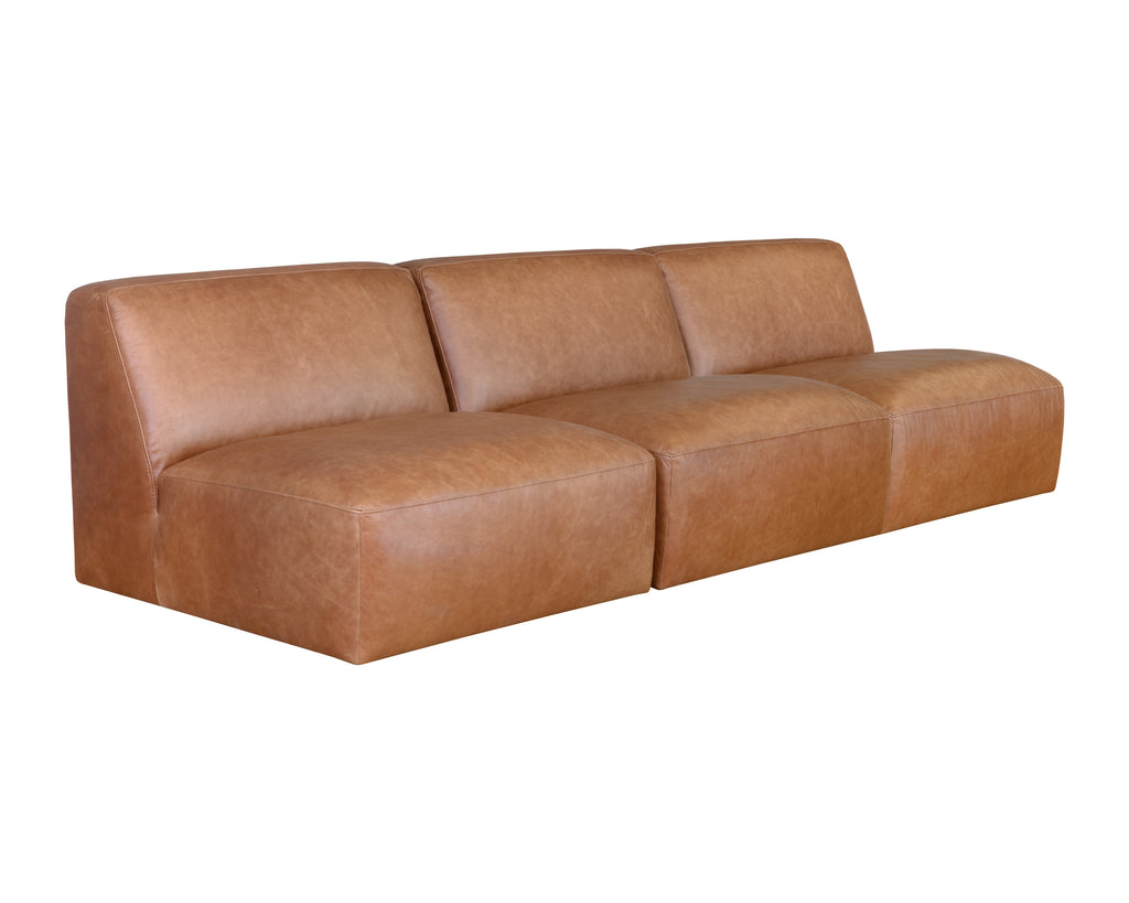 Watson Modular - Armless Chair - Marseille Camel Leather | Sunpan Furniture - 106176