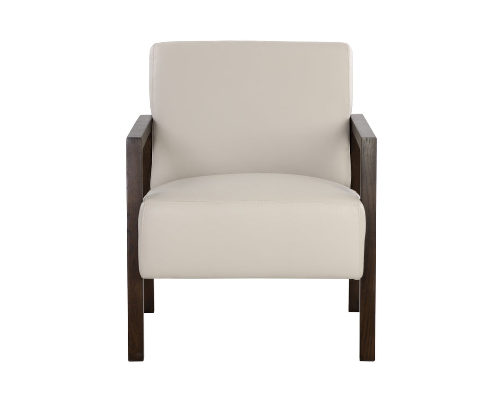 Neymar Lounge Chair - Linea Light Grey Leather | Sunpan Furniture - 107703