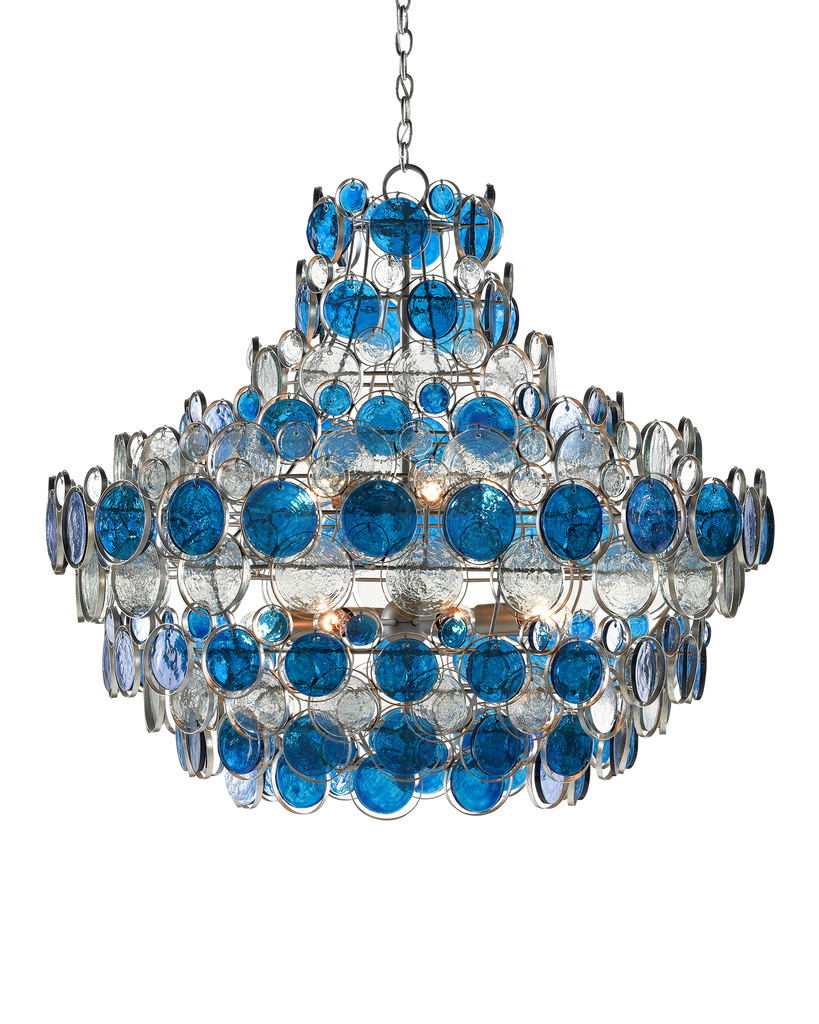 Currey & Co Galahad Large Blue Chandelier | 9000-0723