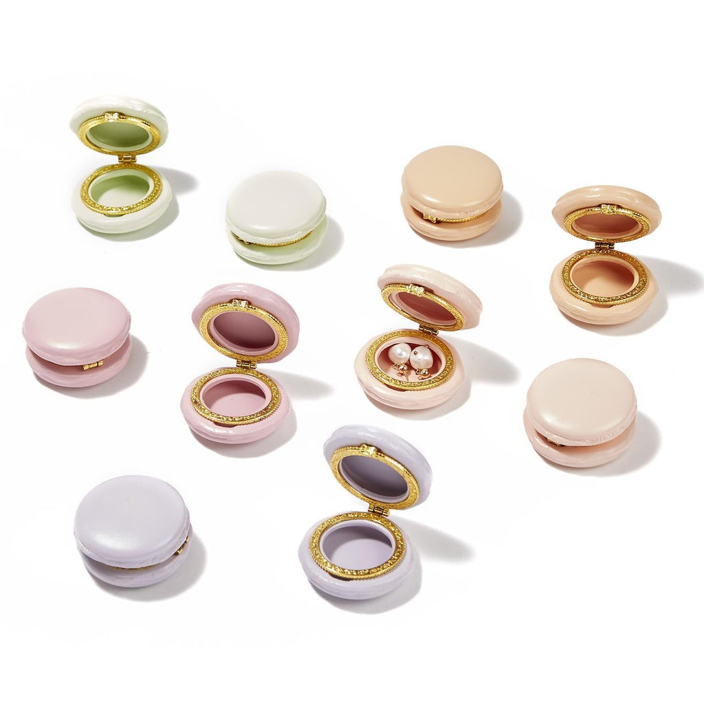 Two's Company Macaron Limoges Trinket Boxes in Display Box (includes 5 Colors: Pistachio, Rose, Peach, Lavender, Lemon)