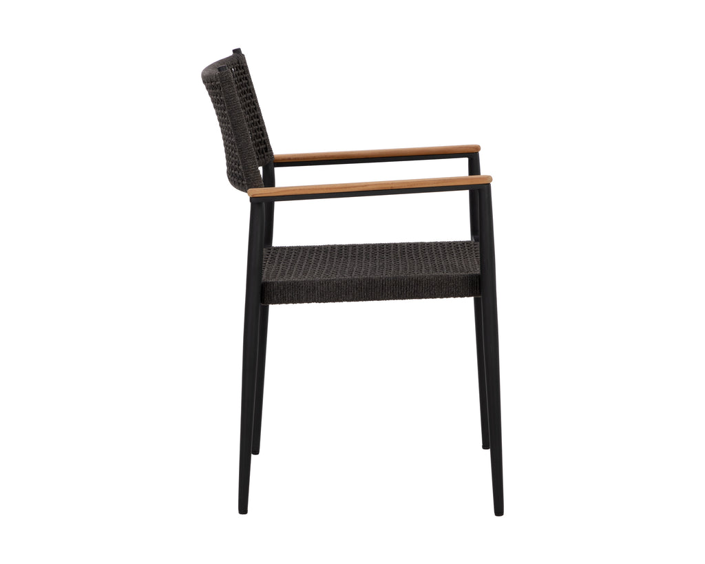 Nava Stackable Dining Armchair - Black | Sunpan Furniture - 111091