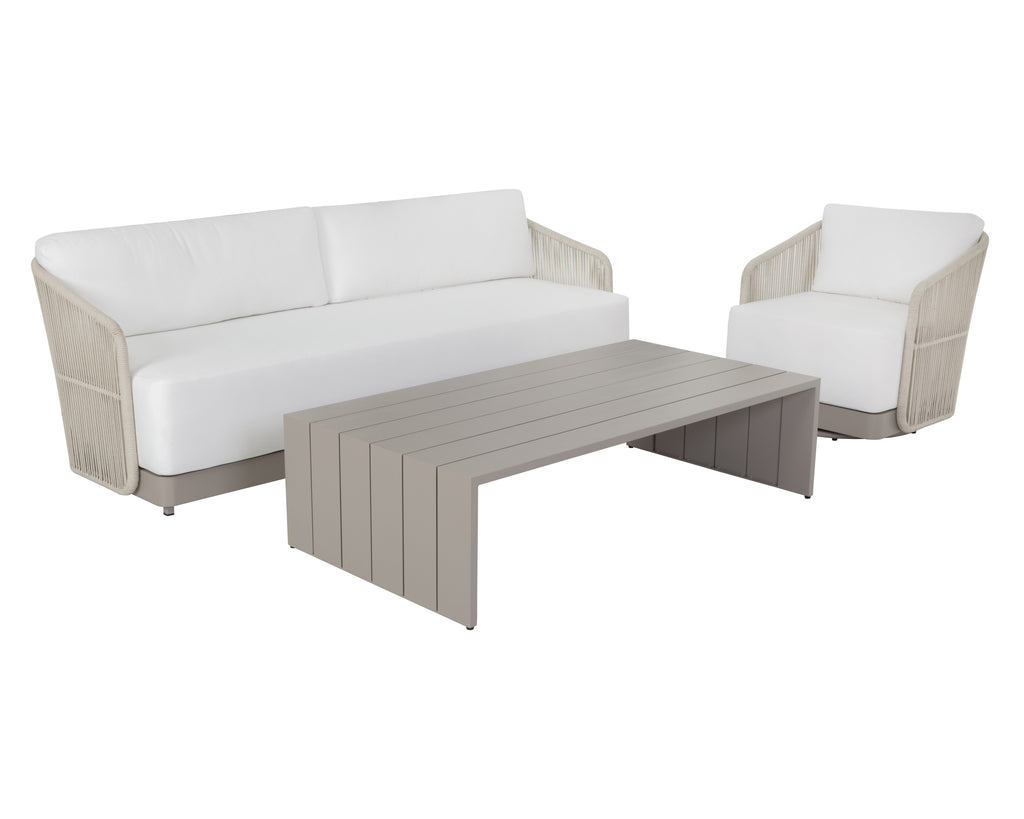 Allariz Sofa - Greige - Stinson White | Sunpan Furniture - 109652