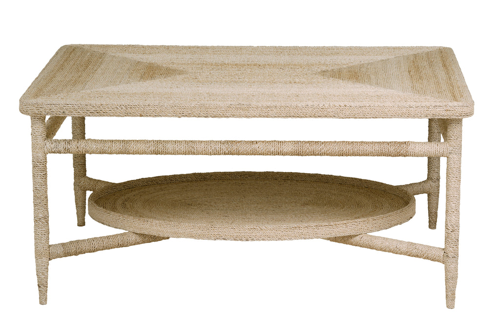 Galleried Abaca Cocktail Table | Maitland Smith - 89-0610