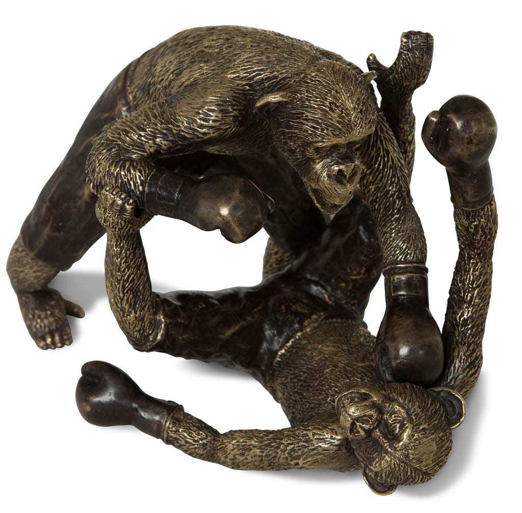 Brass Sparring Chimpanzees | Maitland Smith - 89-1801