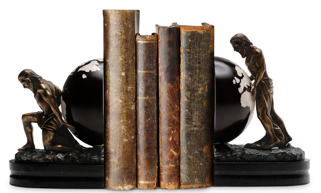 Atlas Globe Bookends | Maitland Smith - 89-1805