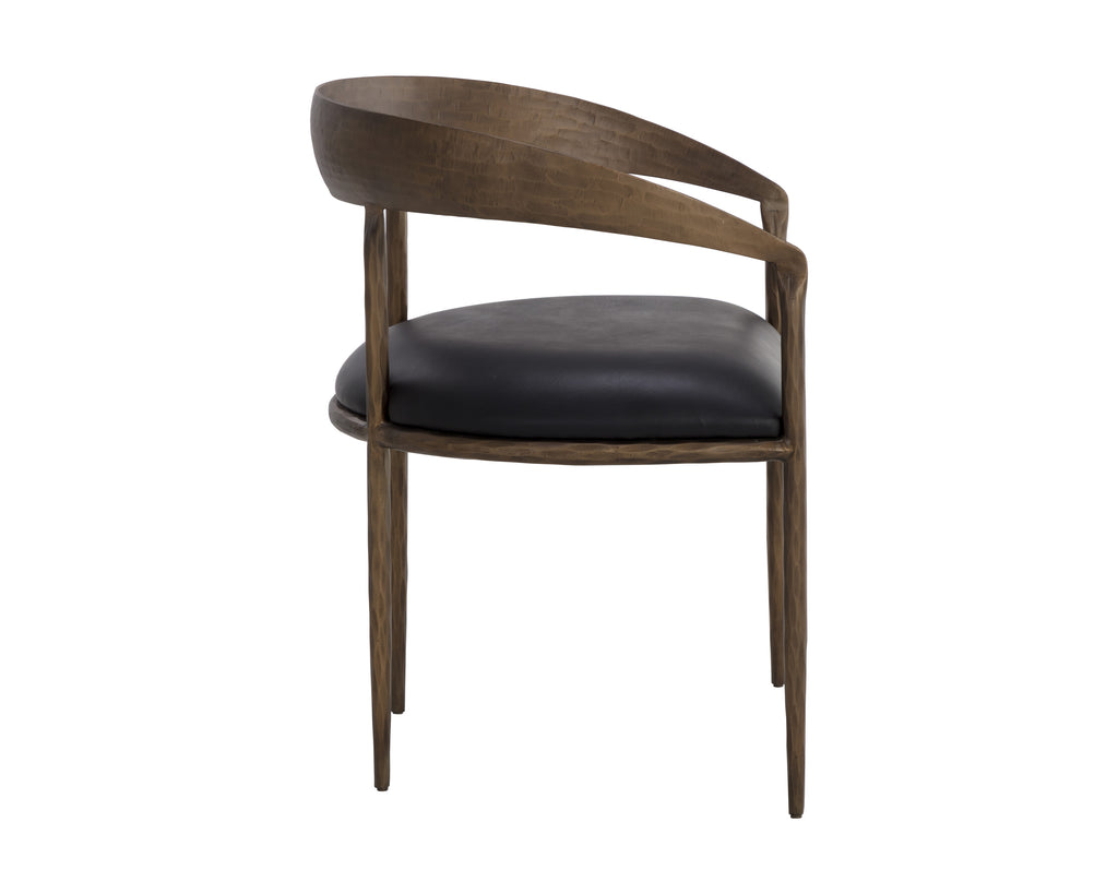 Zanatta Dining Armchair - Charcoal Black Leather | Sunpan Furniture - 110999