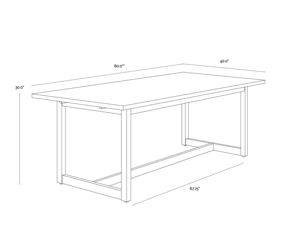 Geneve Extension Dining Table - Natural - 80" To 104" | Sunpan Furniture - 109494