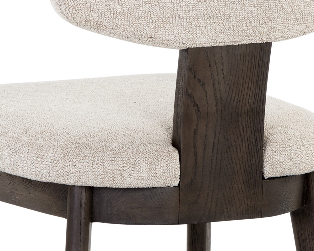 Rickett Dining Chair - Dark Brown - Dove Cream | Sunpan Furniture - 107881