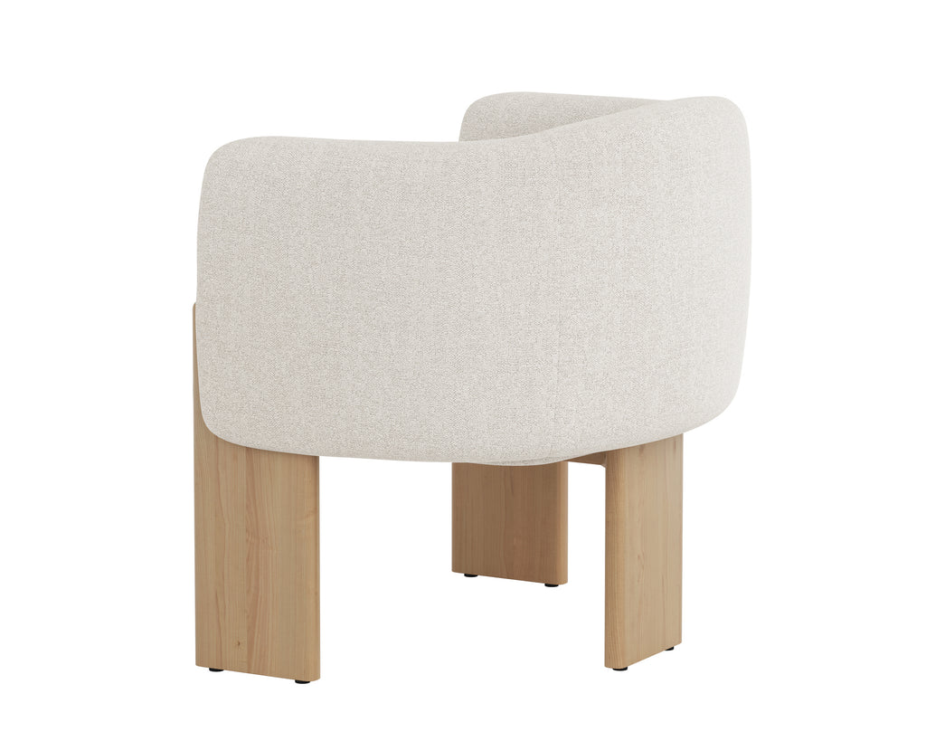 Trine Lounge Chair - Rustic Oak - Dove Cream | Sunpan Furniture - 111088