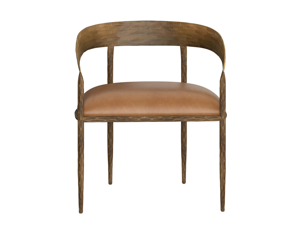 Zanatta Dining Armchair - Tan Leather | Sunpan Furniture - 111797