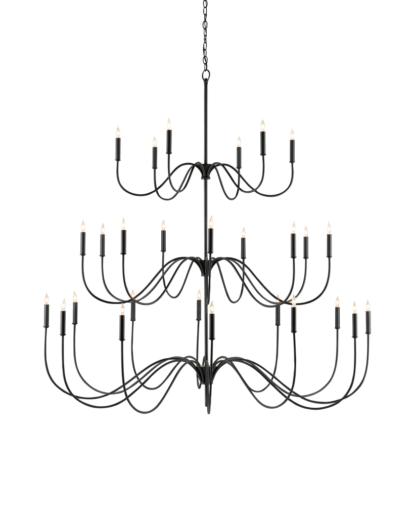 Currey & Co Tirrell Large Black Chandelier | 9000-0655