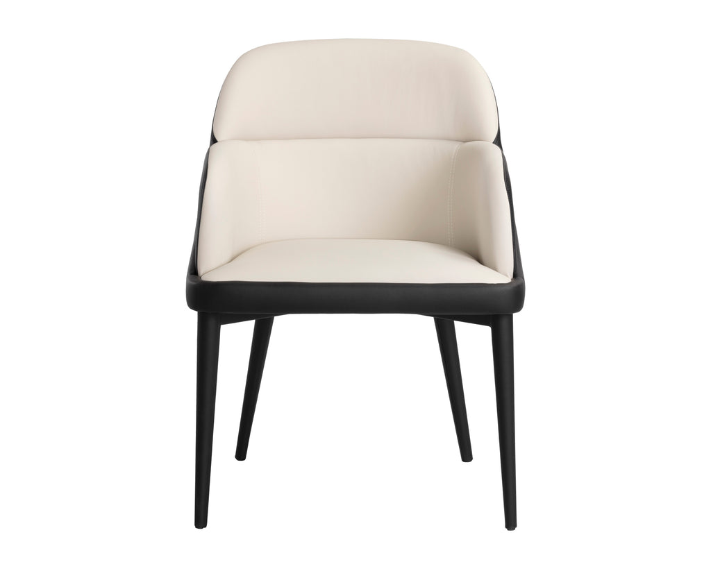 Hagan Dining Armchair - Dillon Cream / Dillon Black | Sunpan Furniture - 105167