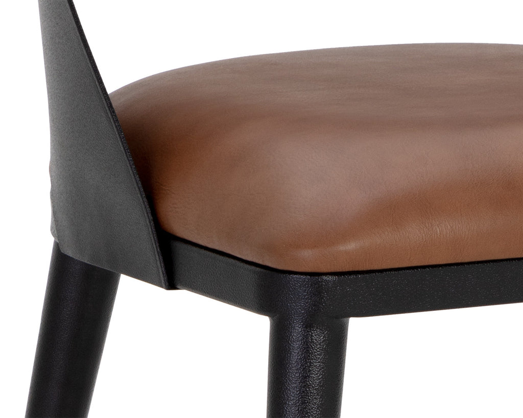 Dezirae Dining Chair - Black - Cognac Leather | Sunpan Furniture - 111040