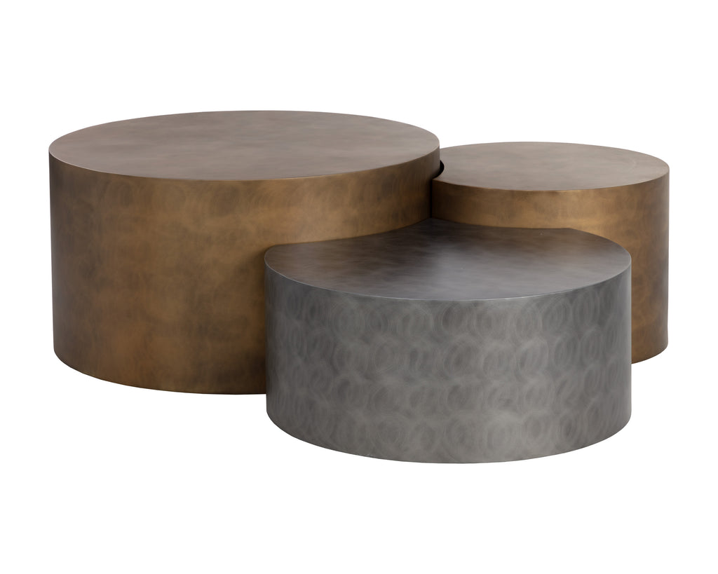 Neo Coffee Tables (Set Of 3) - Antique Brass | Sunpan Furniture - 108210